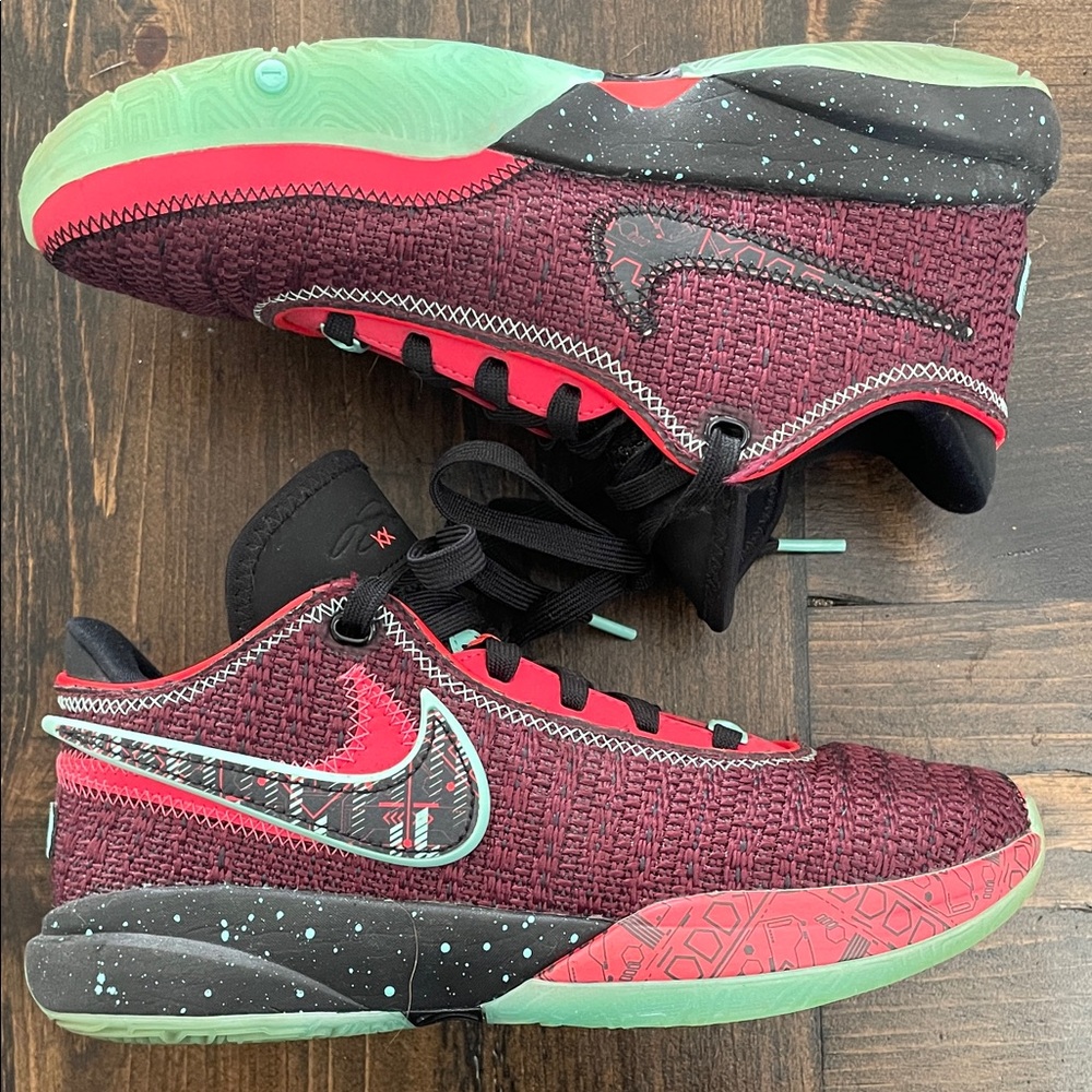 Kids Stylish Maroon and Green Sneakers